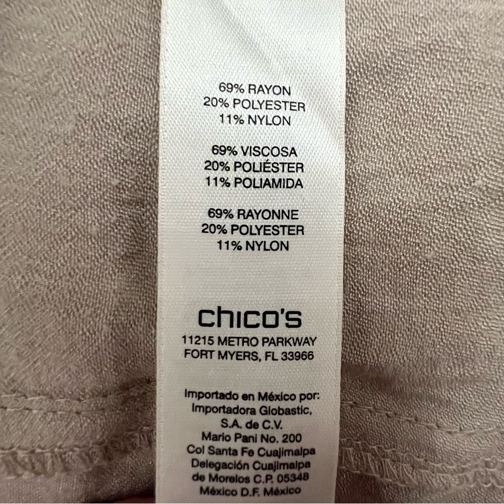 Chico’s Foiled Linen Gold Shimmer Lightweight Jacket Blazer Zip Closure Small - Picture 9 of 12